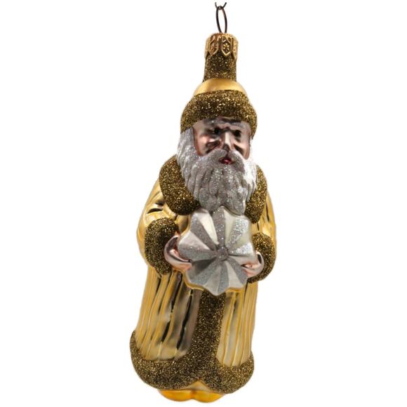 Patricia Breen Snowflake Santa Claus Citrine Christmas Decor Signed Ornament - Picture 2 of 12